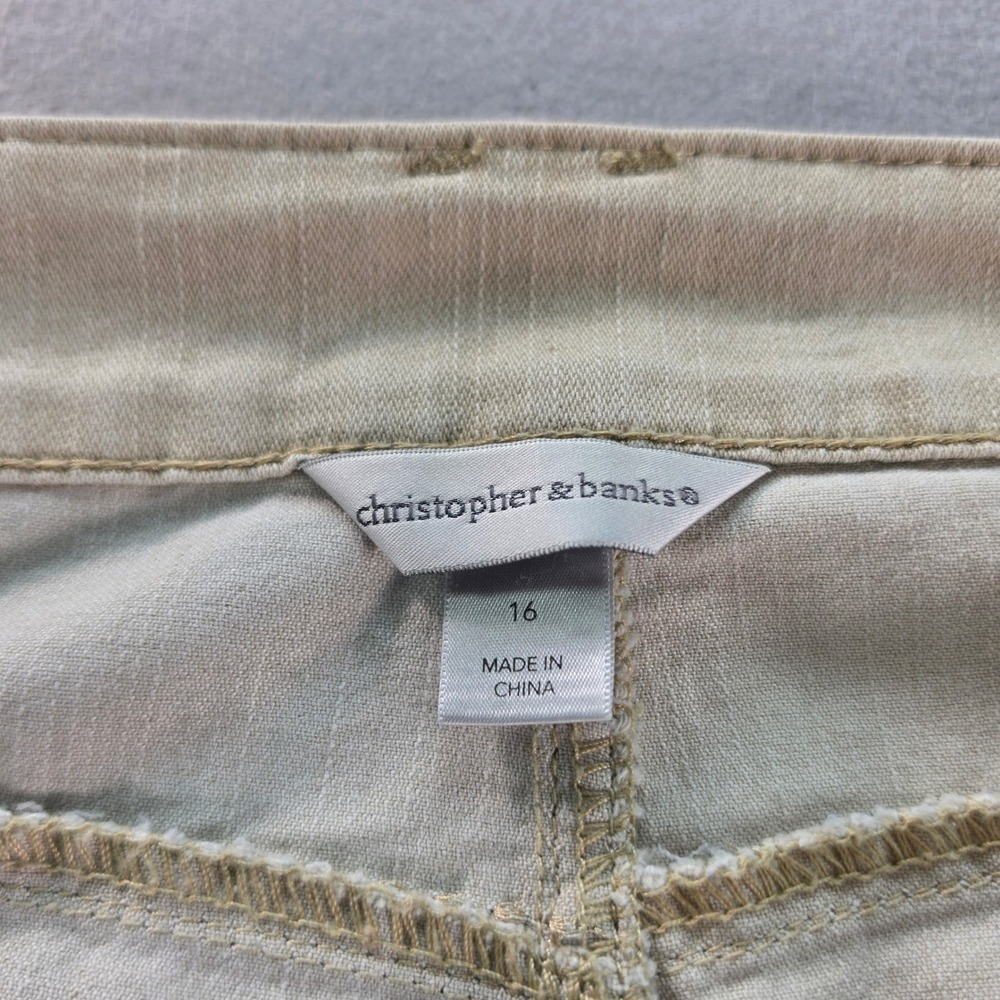 Christopher & Banks Khaki Tan Denim Maxi Skirt Womens 16 Stretch Long Straight - Picture 7 of 8